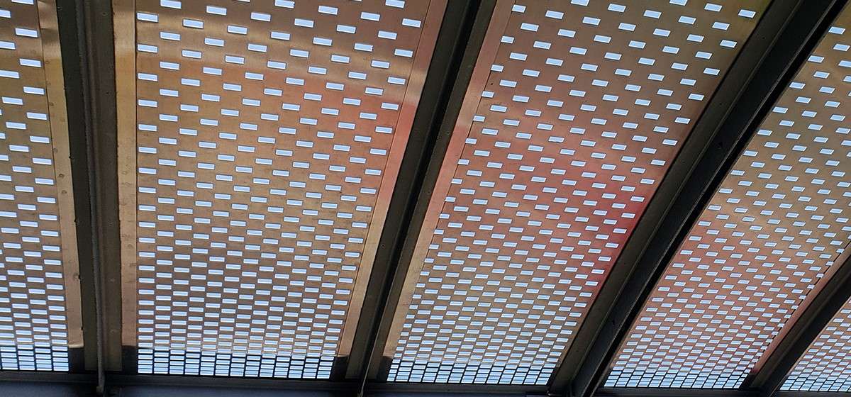 close up of aluminum punch deck for pallet racking | speedrack west