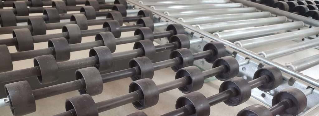 a set of steel carton flow rollers | Speedrack West