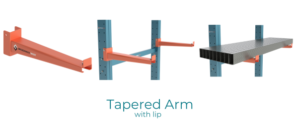 Pallet Rack | Cantilever Racks Tapered Arm with Lip | Speedrack West