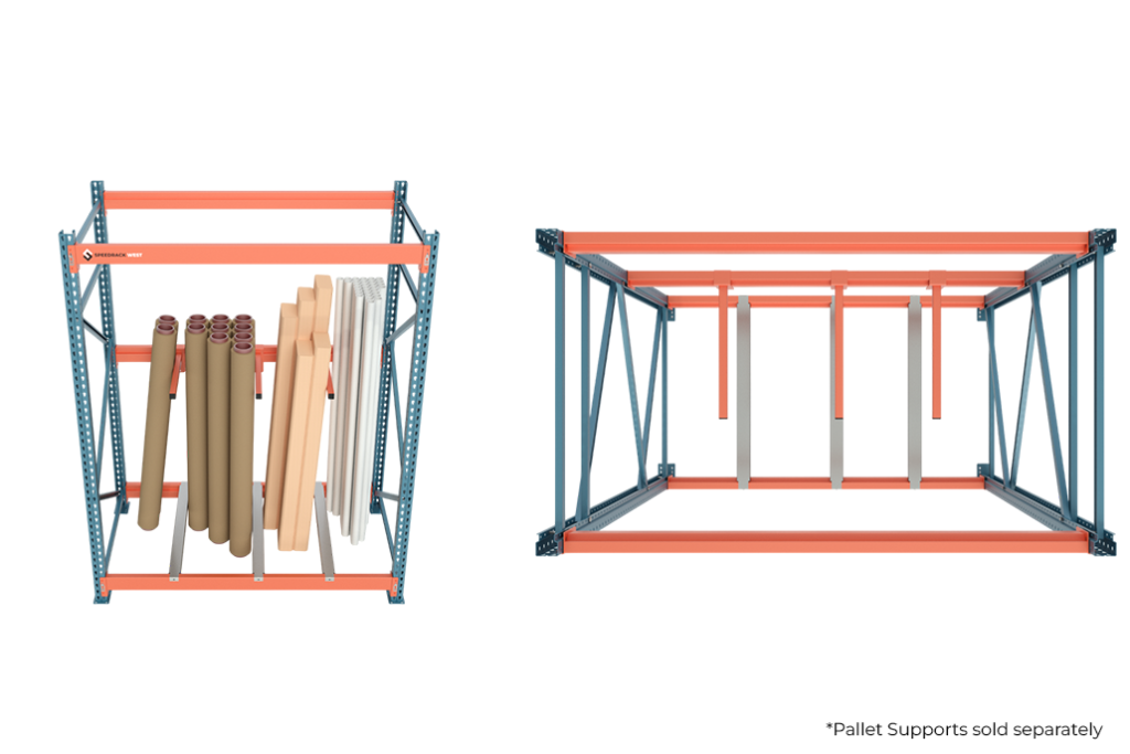 Vertical Storage Rack with Pallet Supports