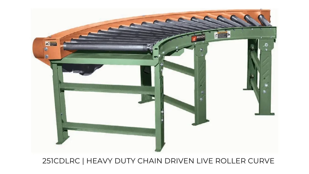 Chain Driven Live Roller Conveyor | 251CDLRC Heavy Duty Chain Driven Live Roller Curve | Speedrack West