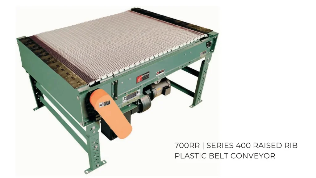 Plastic Belt Conveyor | 700RR Series 400 Raised Rib Plastic Belt Conveyor | Speedrack West
