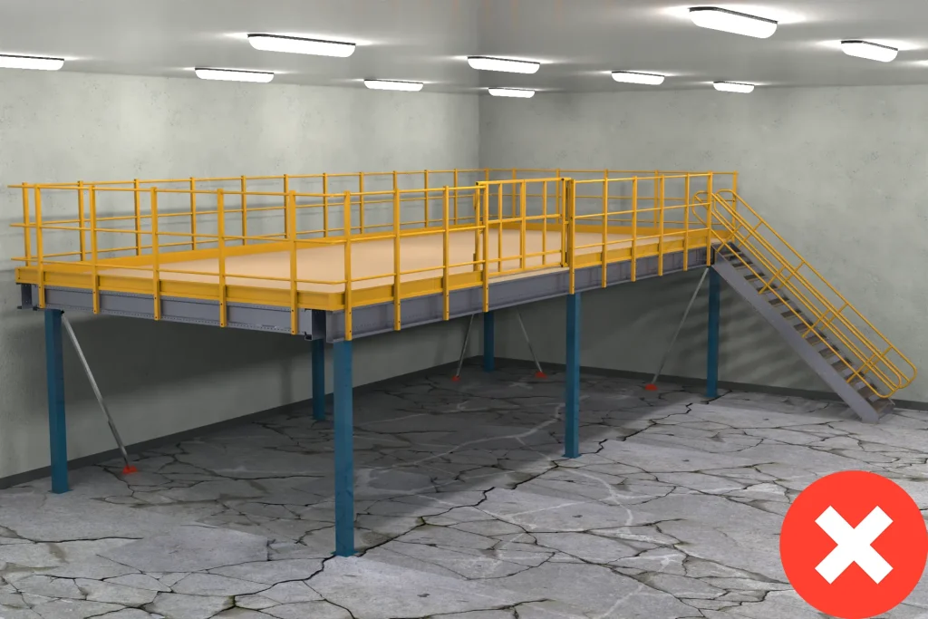 Old or Weak Concrete Slab -Wrong